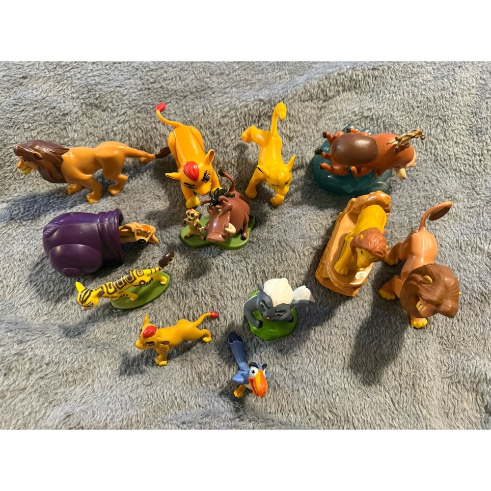 Vintage Disney Lion King Action Figures Lot Of 12 toys Cake Toppers